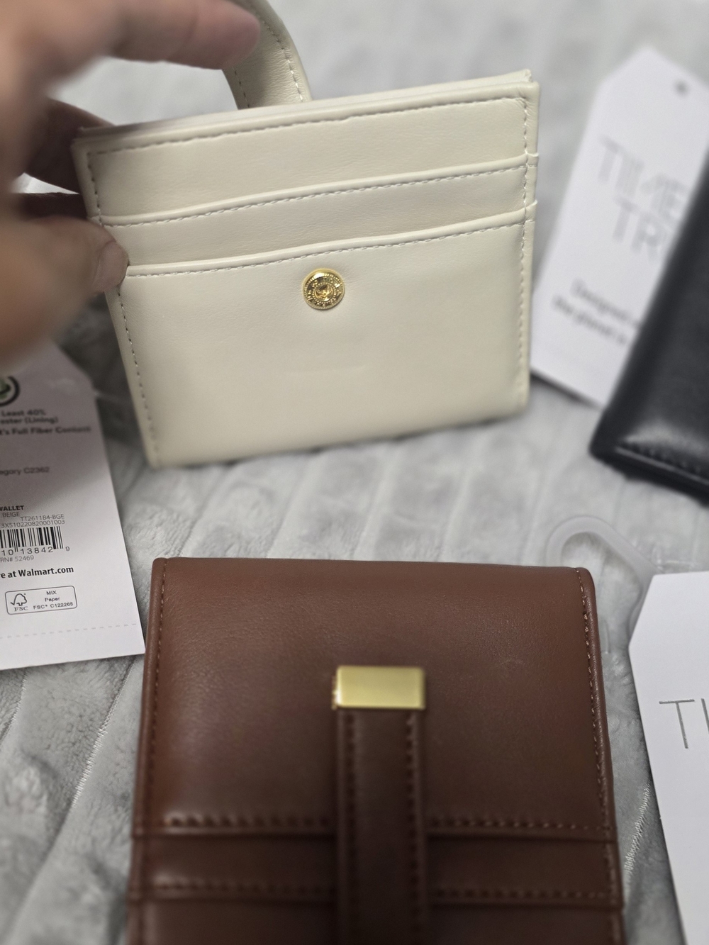 Time & Tru Women's Slim Bifold Card Holder Wallet - Gold Accent Tab  - $7 Each - Picture 2 of 3